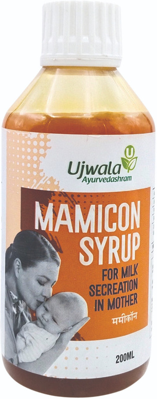 UJWALA AYURVEDASHRAM Mamicon Syrup, For Milk Secretion In Mother, Reduce Breast engorgement(200 ml)