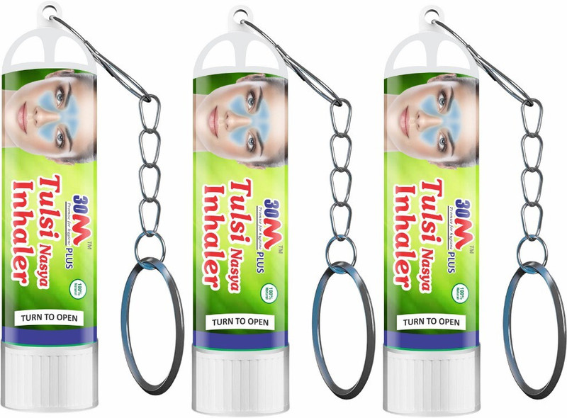 30M Ayurvedic Nasal Inhaler For Cough And Cold Relief | Inhaler Medicine |Aromathearapy Nasal Inhaler | Inhaler with Key Chain | Vaporizer | For Asthma Sinusitis Bronchitis Pack of 2(Pack of 2, 2 ml)