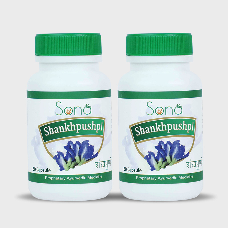 SONA HEALTH CARE Shankhpushpi Pure Extract 500mg Help in Memory-60 Capsules(Pack of 2, 120 Capsules)