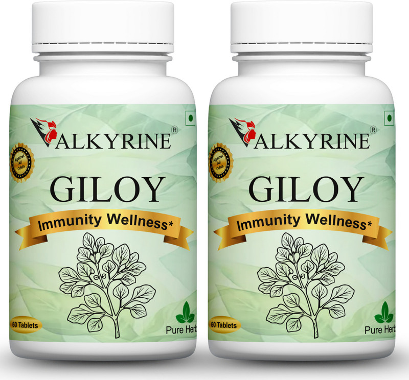 VALKYRINE Guduchi (Giloy) |100% Natural(Pack of 2, 120 Tablets)