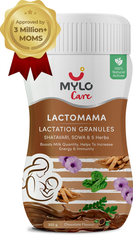 Mylo Lactomama Granules Lactation Supplement with Shatavari - Elaichi & Chocolate(Pack of 2, 300 g)