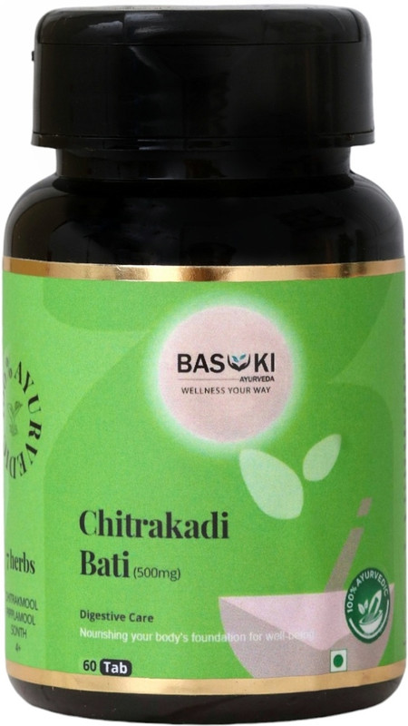 Basuki Ayurveda AYURVEDIC TABLET FOR DIGESTIVE HEALTH ( CHITRAKADI BATI).(60 Tablets)