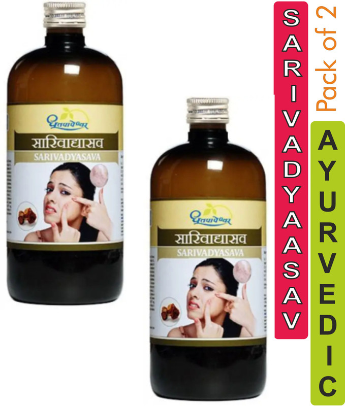Dhootpapeshwar SARIVADYASAV TONIC FOR SKIN, CYST,PIMPLES, ACNE(Pack of 2, 900 ml)