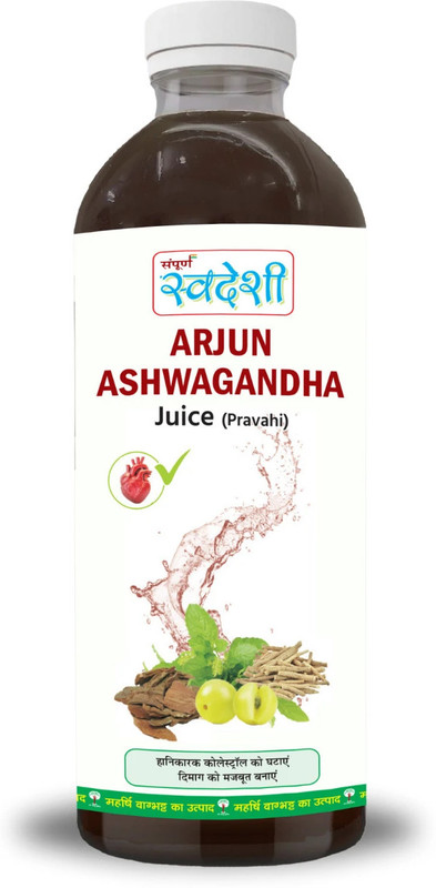 SAMPURAN SWADESHI Arjun Ashwagandha Juice - Support Heart, BP & Cholesterol(Pack of 2, 2 L)