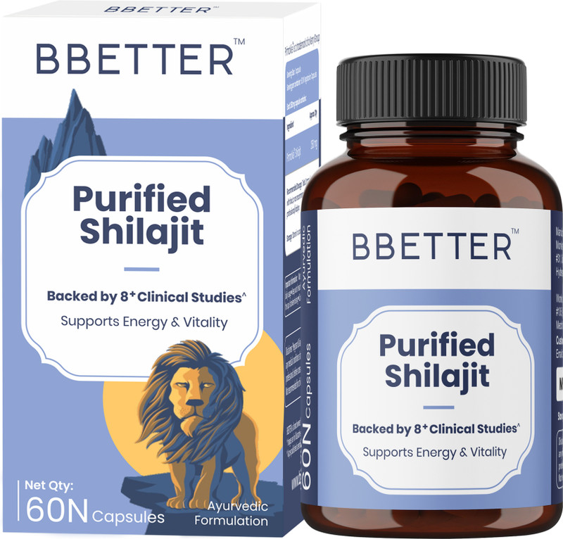 BBETTER Purified Shilajit-Clinically Proven for Strength & Vitality(60 Capsules)