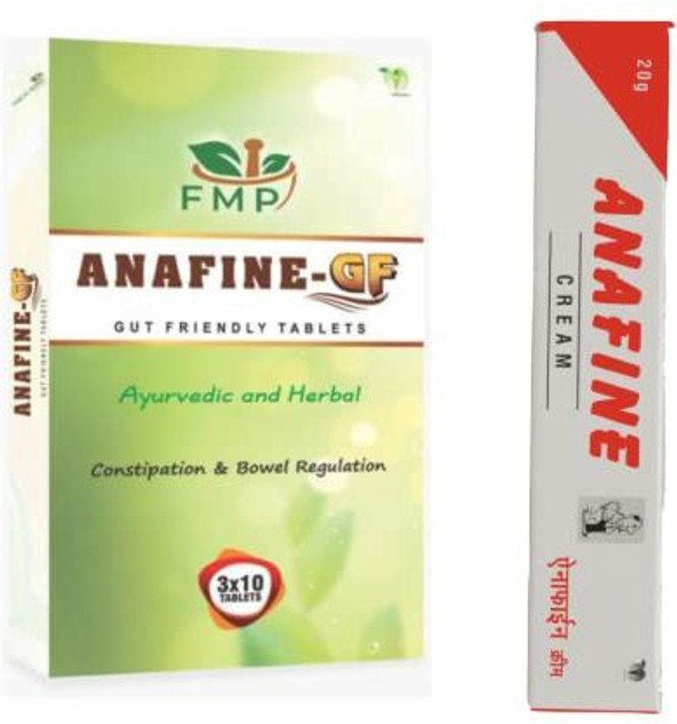 Fine Morning Pharma Ayurvedic and Herbal | Anafine (GF) Gut Friendly Tablets and Anafine Cream(Pack of 2, 20 g, 30 Tablets)