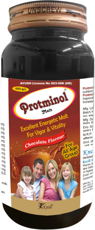 knoll healthcare Protminol Malt Delicious Health & Nutrition drink for Kids, Men & Women(400 g)