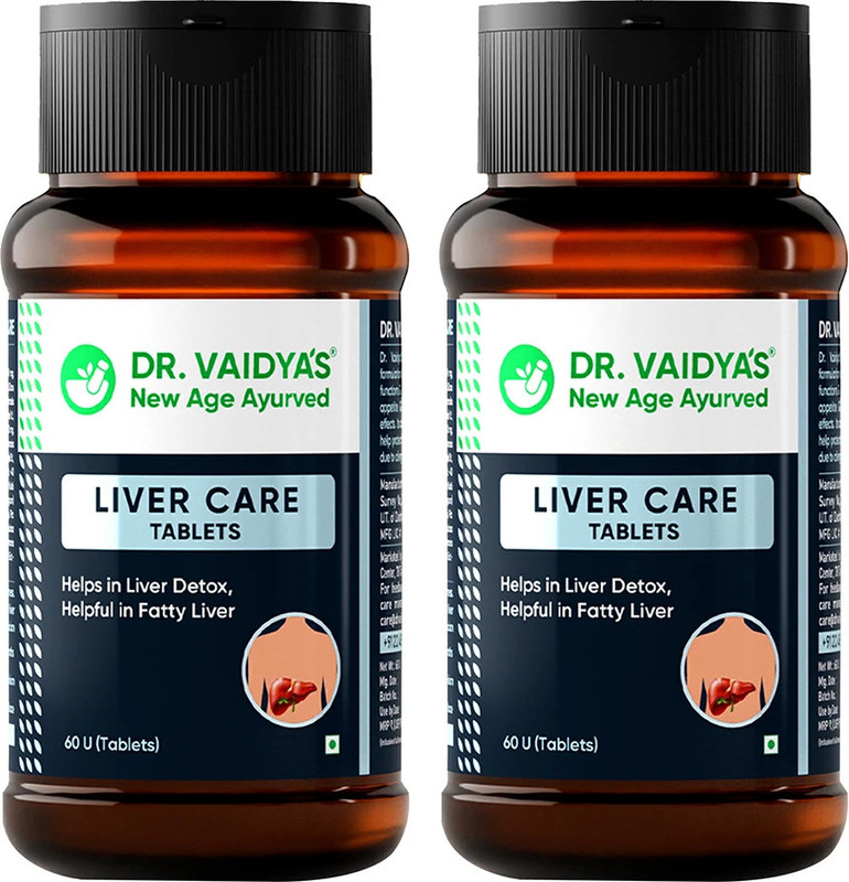 DR. VAIDYA'S Liver Care Tablets for Fatty Liver & Daily Detox(Pack of 2, 120 Tablets)