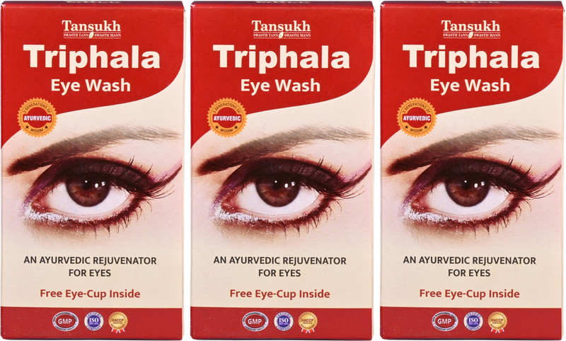 Tansukh Triphala Eye Wash, Eye Wash Powder with Free Eye Wash Cup | Natural Ayurvedic Eye Wash Powder (100gm x 3)(Pack of 3, 300 g)