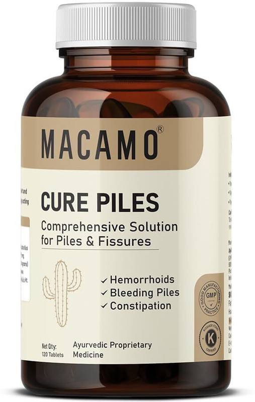 Macamo Cure Piles Tablets, Comprehensive Solution for Hemorrhoids and Fissures(120 Tablets)