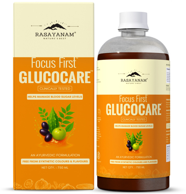 Rasayanam GlucoCare Juice For Diabetes Care | Jamun, Karela, Jamun & More Herbs, Pack of 2(1.5 L)