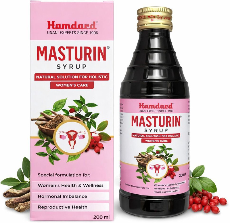 Hamdard Masturin Women’s Health Syrup | Ayurvedic Tonic for Hormonal Balance, Menstrual(200 ml)