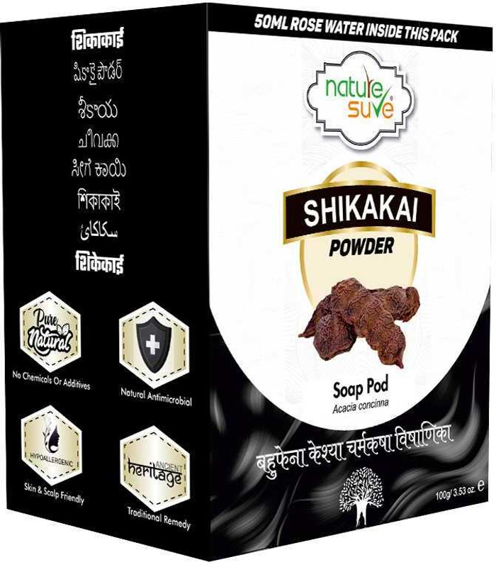 Nature Sure Shikakai Powder 100g with Rose Water 50ml(100 g)
