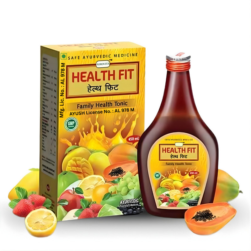 NIROVITA Health Fit Ayurvedic Syrup For Strength, Stamina & Overall Wellness(450 ml)