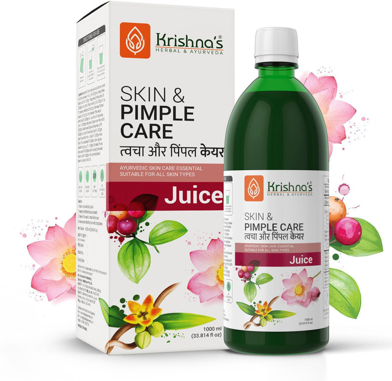 Krishna's Herbal & Ayurveda Skin & Pimple Care Juice | Nourishes Skin & Helps Control Acne(1000 ml)