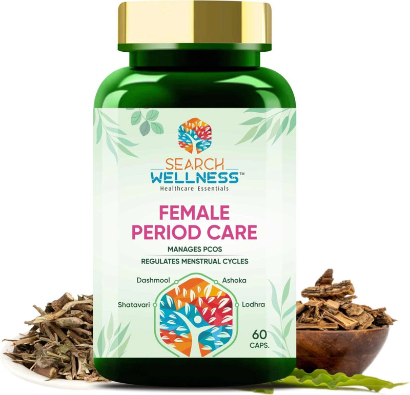SEARCH WELLNESS Periods Care 60 Capsules For Cramps Pain & Relieve Stress Remove Acne(60 Capsules)