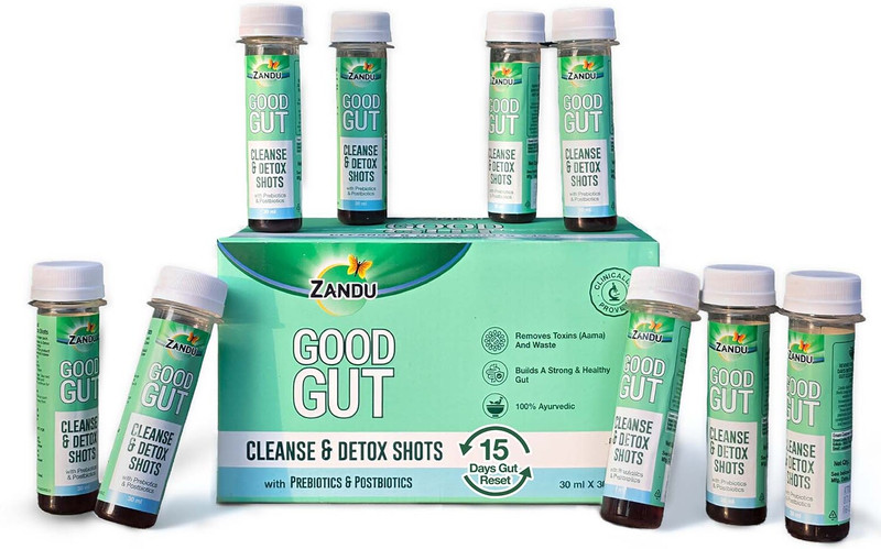 ZANDU Good Gut Cleanse & Detox shots I Clinically Proven Detox in 15 days(900 ml)