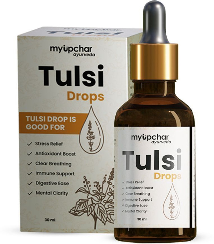 myupchar ayurveda Tulsi Drops Boost Immune and Strength | Help in Cough & Cold Relief | Digestion(30 ml)