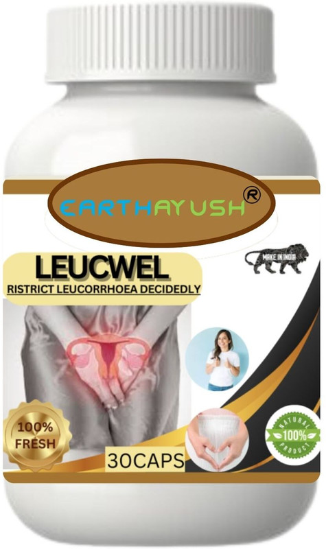 earthayush Leucwel, Women White discharge problem capaule, 30 capsule pack of 1(30 Capsules)
