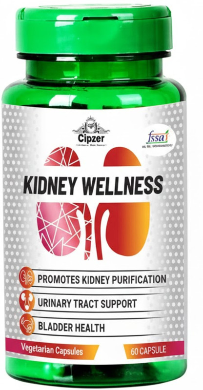 CIPZER Kidney Wellness 60 cap| Specialized formulated for kidney health| 100% ayurvedic(60 Capsules)
