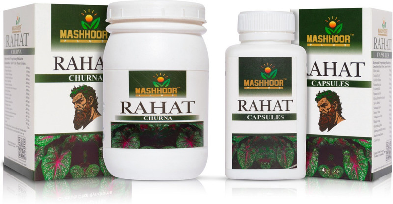 MASHHOOR Rahat Churna & Rahat Capsules Combo(Pack of 2, 200 g, 60 Capsules)