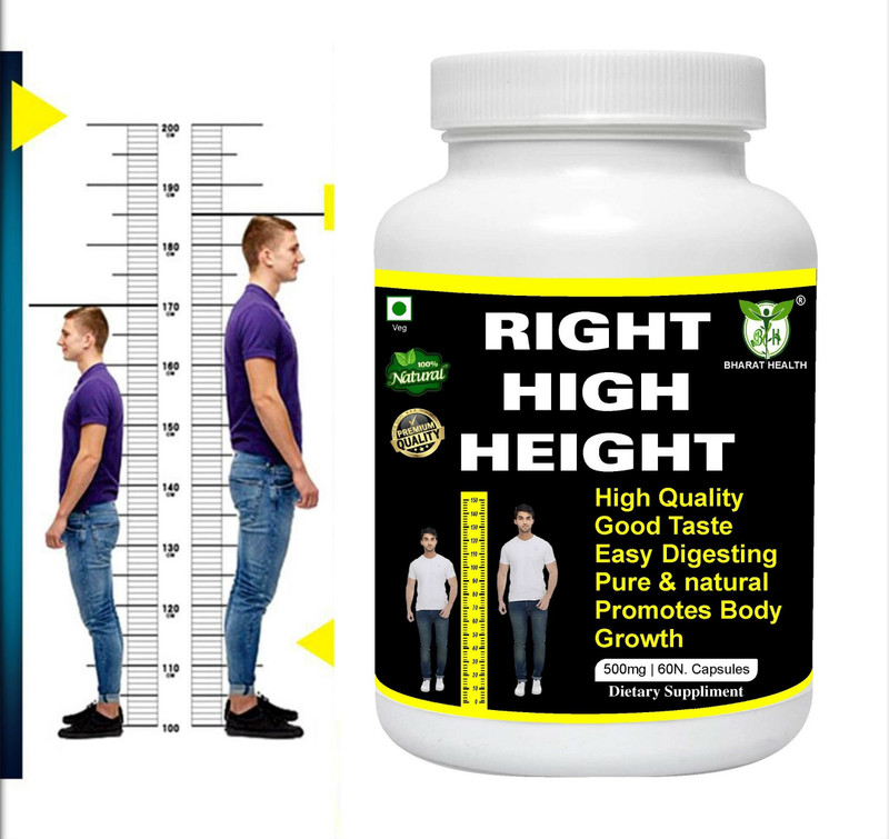 BHARAT HEALTH RIGHT HEIGHT 60 VEG CAPSULE PACK OF 1 MONTH FOR PERMANENT HEIGHT INCREASE(60 Capsules)