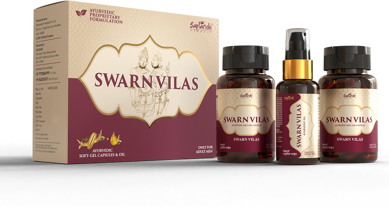 Saptarishi Herbal Swarnvilas Ayurvedic Vitality Capsules & Oil | Boost Energy & Wellness Naturally(Pack of 3, 144 Capsules, 50 ml)
