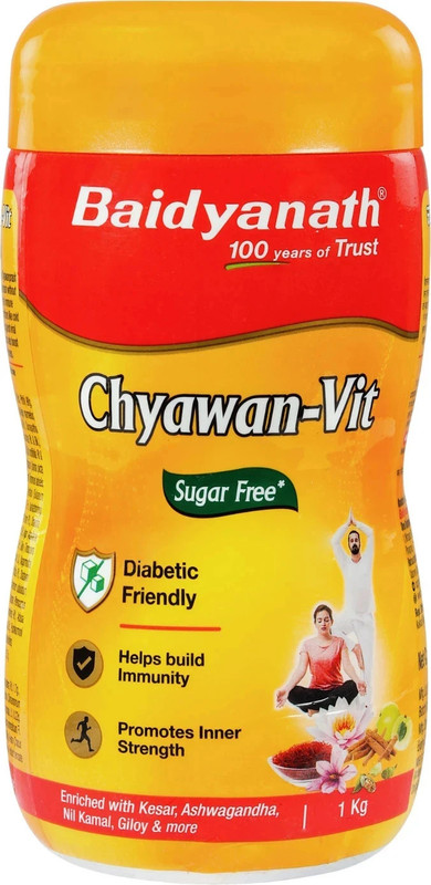 Baidyanath Sugarfree Chyawan Vit- Specially formulated Chyawanprash with No Added Sugar- With Benefits of Amla, Ashwagandha and Almonds(1 kg)
