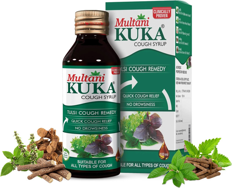 Multani Tulsi Kuka Cough Syrup | Relief From Dry & Wet Cough -(100 ml)