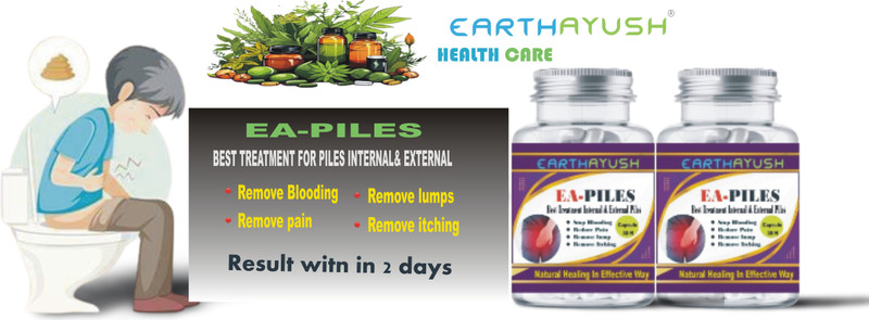 earthayush EA-PILES / BEST TREATMENT FOR BLOODING,PAIN,SWELLING PILES/ 30 CAP / PACK OF 1(30 Capsules)