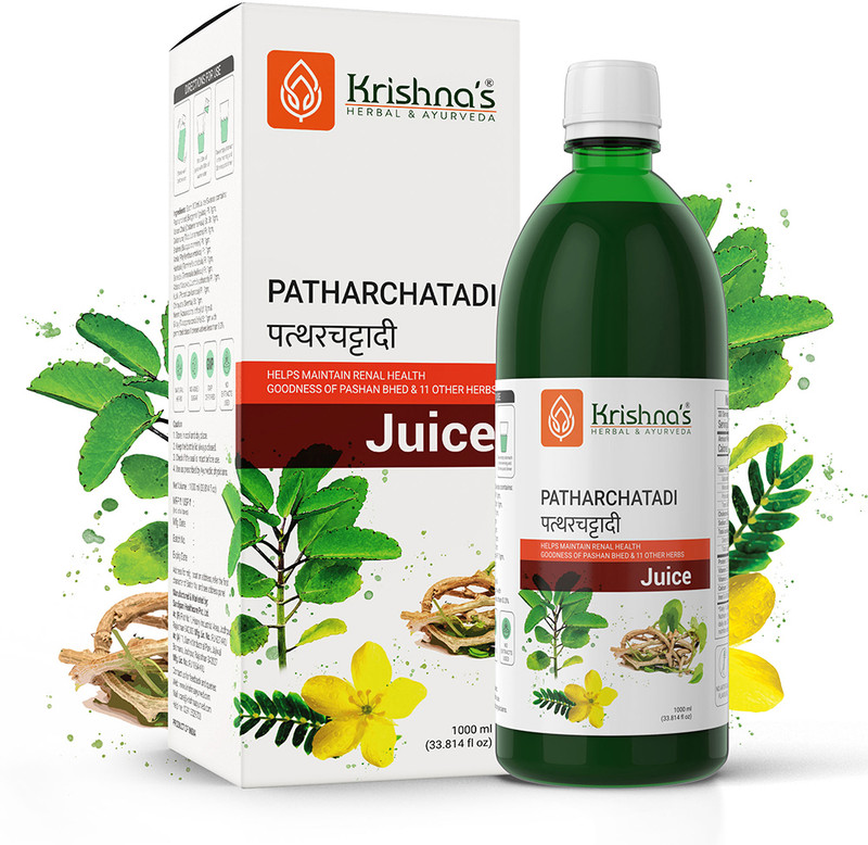 Krishna's Herbal & Ayurveda Patharchatadi (Stonecracker) Juice | Helps Strengthen Kidneys Health(1 L)