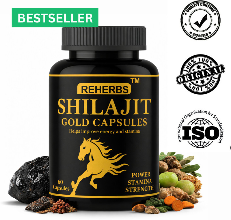 REHERBS SHILAJIT CAPSULES WITH GOLD | 100% AYURVDIC(60 Capsules)