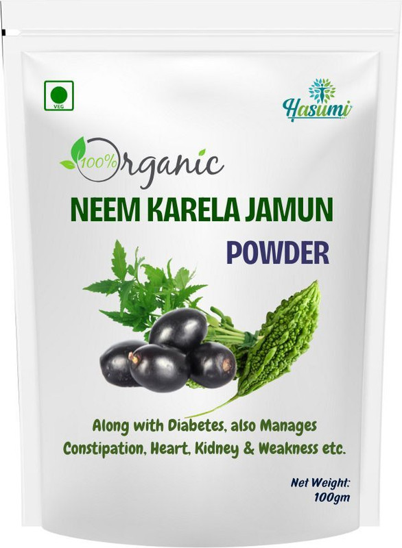 hasumi Neem Karela Jamun Powder 100gm each,Diabetes Care Ayurvedic Supplement 100g(100 g)