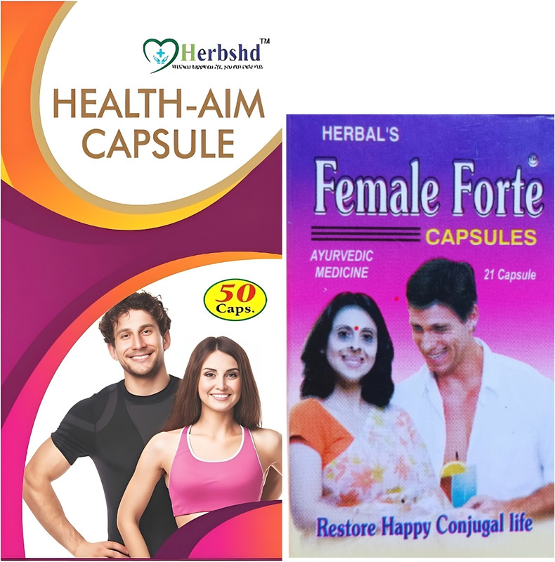 HERBSHD Female Forte Capsule & Health Aim-Capsule For Women's Health(Pack of 2, 70 Capsules)