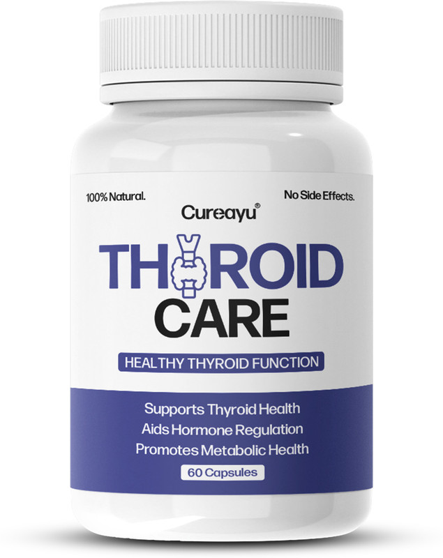 Cureayu Thyroid Care Capsules | Natural Support for Thyroid & Metabolism(60 Capsules)