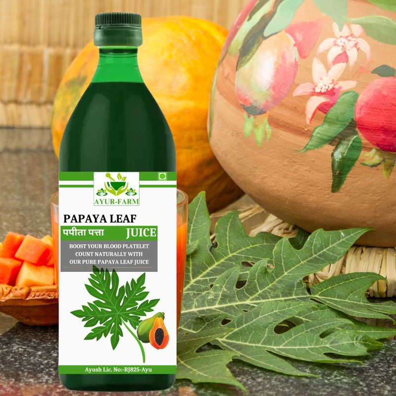 Ayur Farm Papaya Leaf Juice For Recover from Dengue Fever | Papita Juice for Immunity(500 ml)
