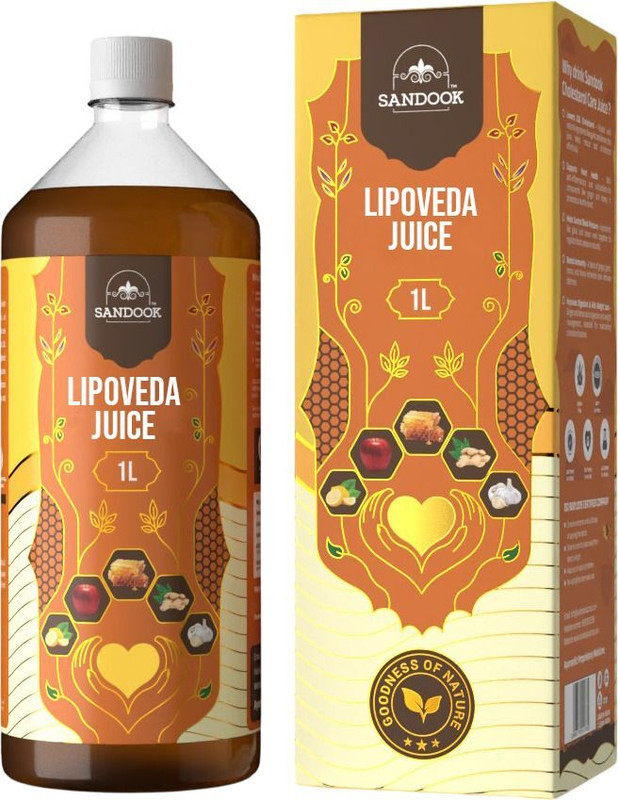 sandook Cholesterol Care Juice | Lipoveda - Supports Heart & Cholesterol Health(1 L)