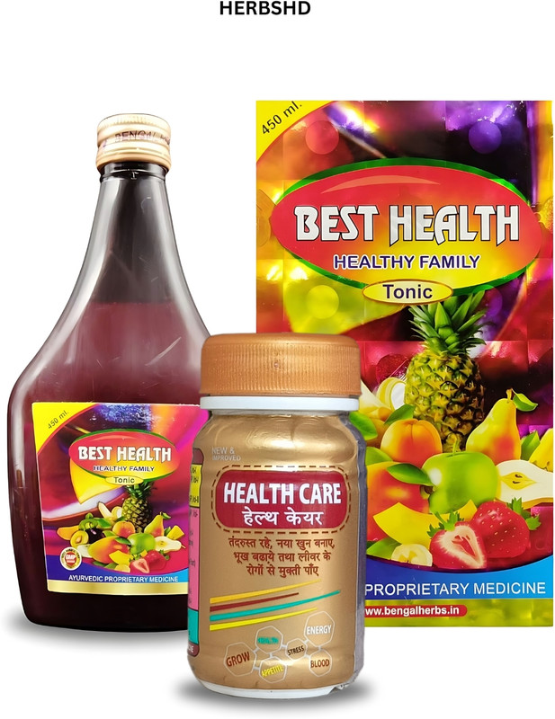 HERBSHD BEST HEALTH TONIC & HEALTH CARE CAPSULE | GOOD HEALTH | 450 ml, 50 capsule(Pack of 2, 450 ml, 50 Capsules)