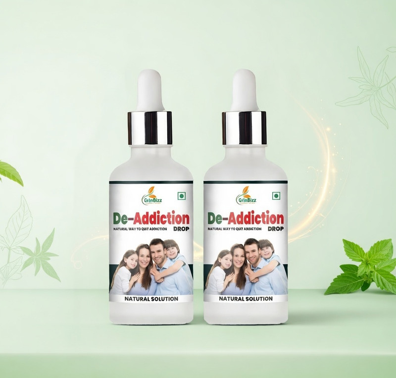 grinbizz De-Addiction Drop Ayurvedic Formula To Stop Alcohol & Smoking | No Side Effects(30 ml)