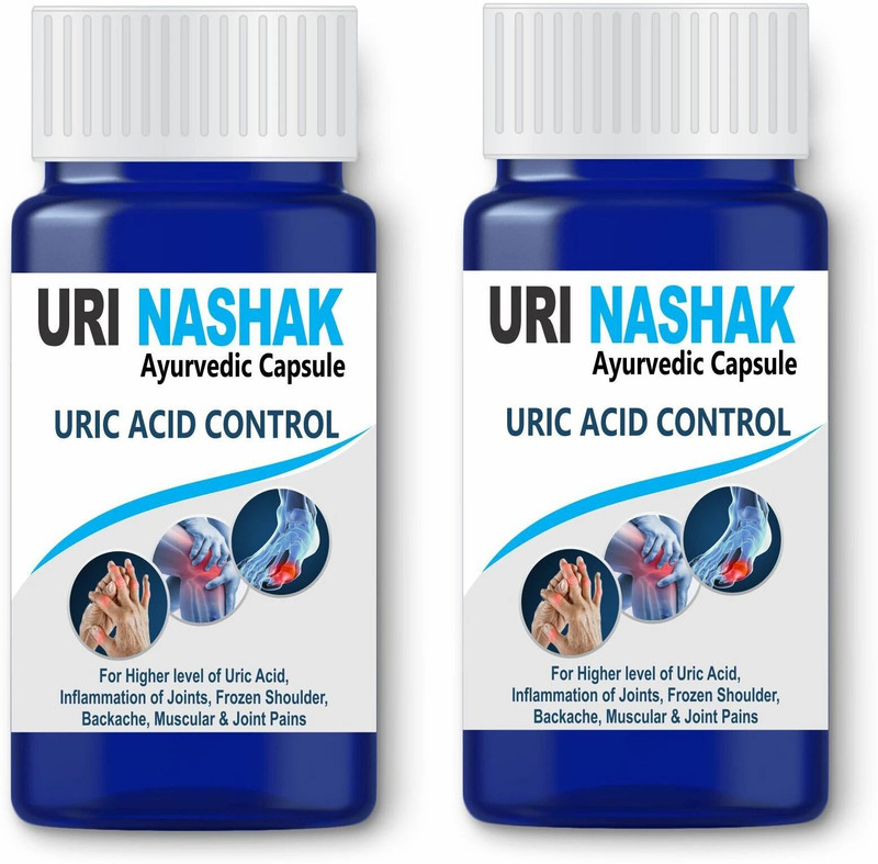 Dr. Asma Herbals URI NASHAK Uric Acid Control Medicine Ayurvedic 60 capsule x 2 = 120 Capsules(Pack of 2, 60 Capsules, 60 Capsules)