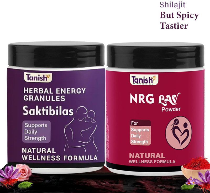 tanish pharmaceutical Strength & Stamina Dual Pack | Shaktibilas Herbal Energy + Pure Shilajit NRG LAV(Pack of 2, 75 g)