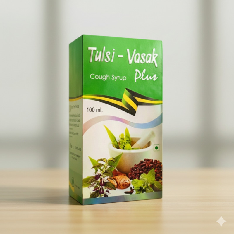 HEALTH AIM Ayurvedic Tulsi-Vasak Plus Cough Syrup | Herbal Relief for Dry & Wet Cough(100 ml)