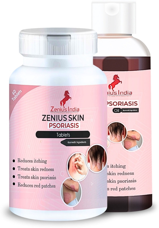 Zenius Skin Psoriasis Care Combo for Skin Psoriasis, Eczema, Acne, Skin Disorders(Pack of 2, 60 Tablets, 100 ml)