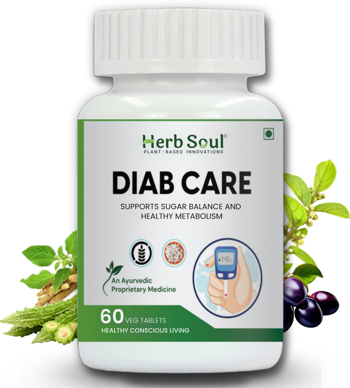 HERB SOUL Diab Care Capsules | Helps in Blood Sugar Control(60 Capsules)