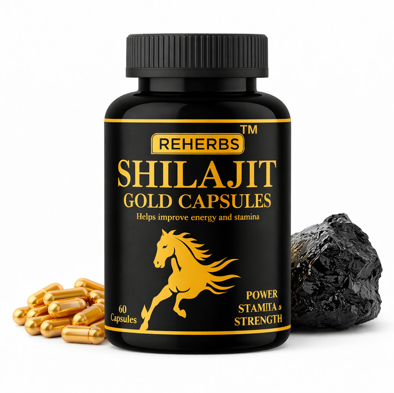 REHERBS SHILAJIT GOLD CAPSULES - 60 Capsules - 500MG(60 Capsules)