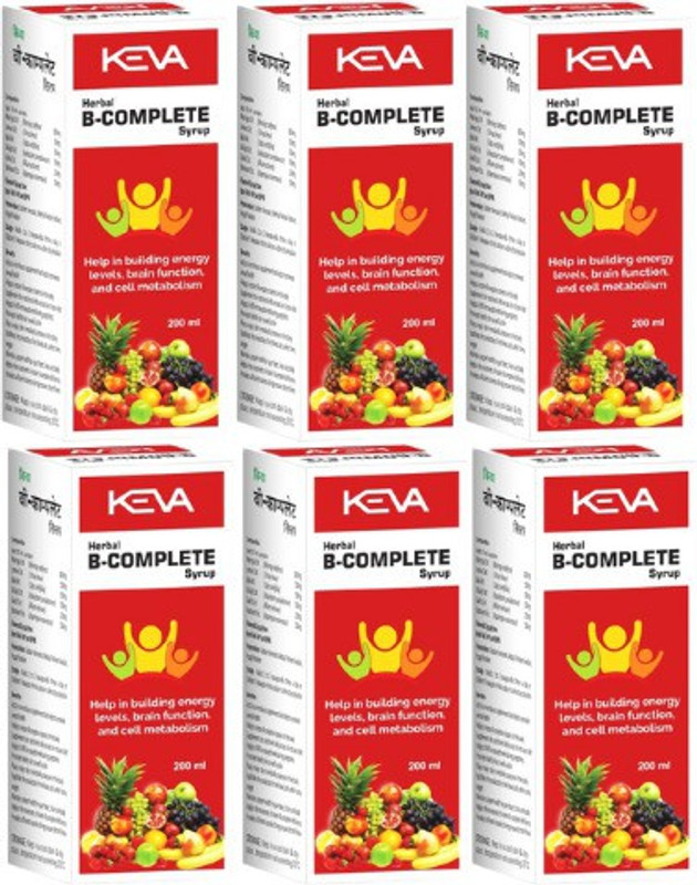 KEVA Brain Tonic Syrup Rejuvenates your mind Relieves Stress & Anxiety pack of 6(Pack of 6, 1200 g)