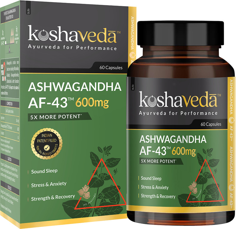Koshaveda Ashwagandha AF-43™ 600mg by , 60 Capsules | 5X More Potent(60 Capsules)