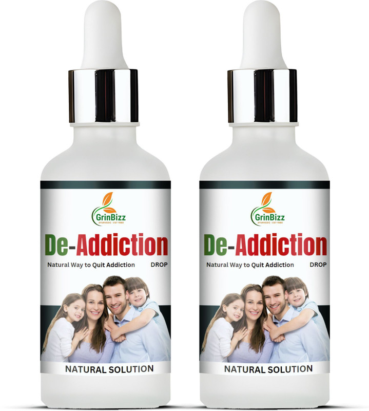 grinbizz De-Addiction Drop/Sharab Mukti/Nasha Band/Anti Addiction Drops(Pack of 2, 60 ml)
