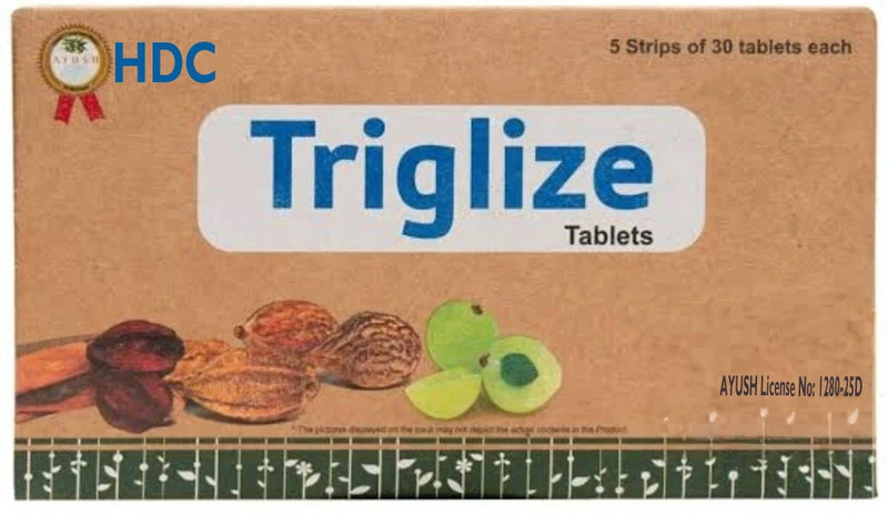 H D C TRIGLIZE TABLET - Maintain your elevated Cholesterol levels better(Pack of 5, 30 Tablets)