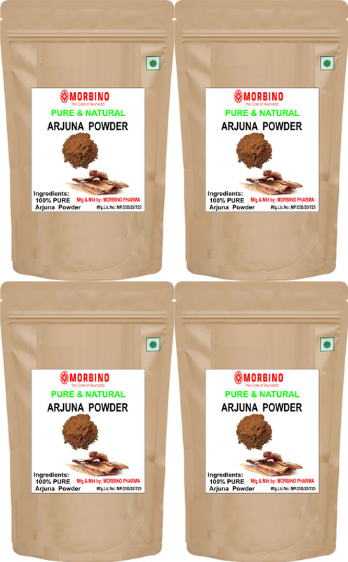 morbino 100% Pure Churna, Arjun chhal Powder , Arjun bark , Arjun chaal | (4 x 100 g)(400 g)